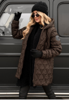 Pikowana Jacke z kapturem Chilly Nights Schokoladenbraun