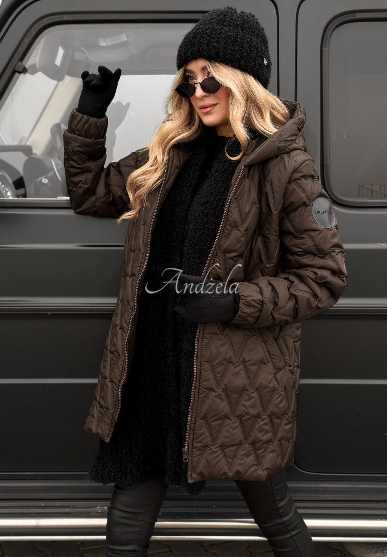 Steppjacke mit Kapuze Chilly Nights Schokoladenbraun