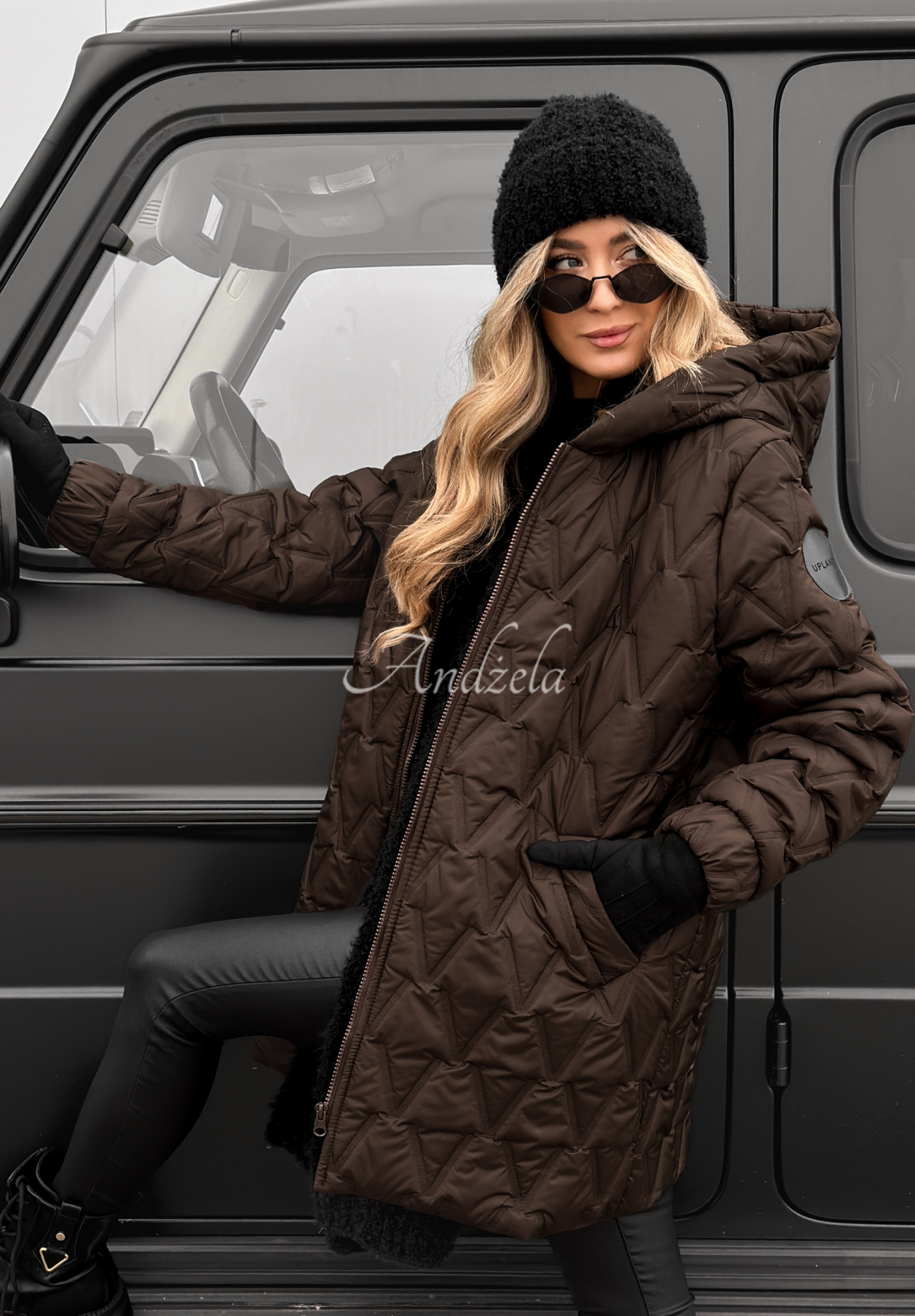 Steppjacke mit Kapuze Chilly Nights Schokoladenbraun