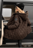 Pikowana Jacke z kapturem Chilly Nights Schokoladenbraun
