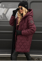 Pikowana Jacke z kapturem Chilly Nights Burgunderrot