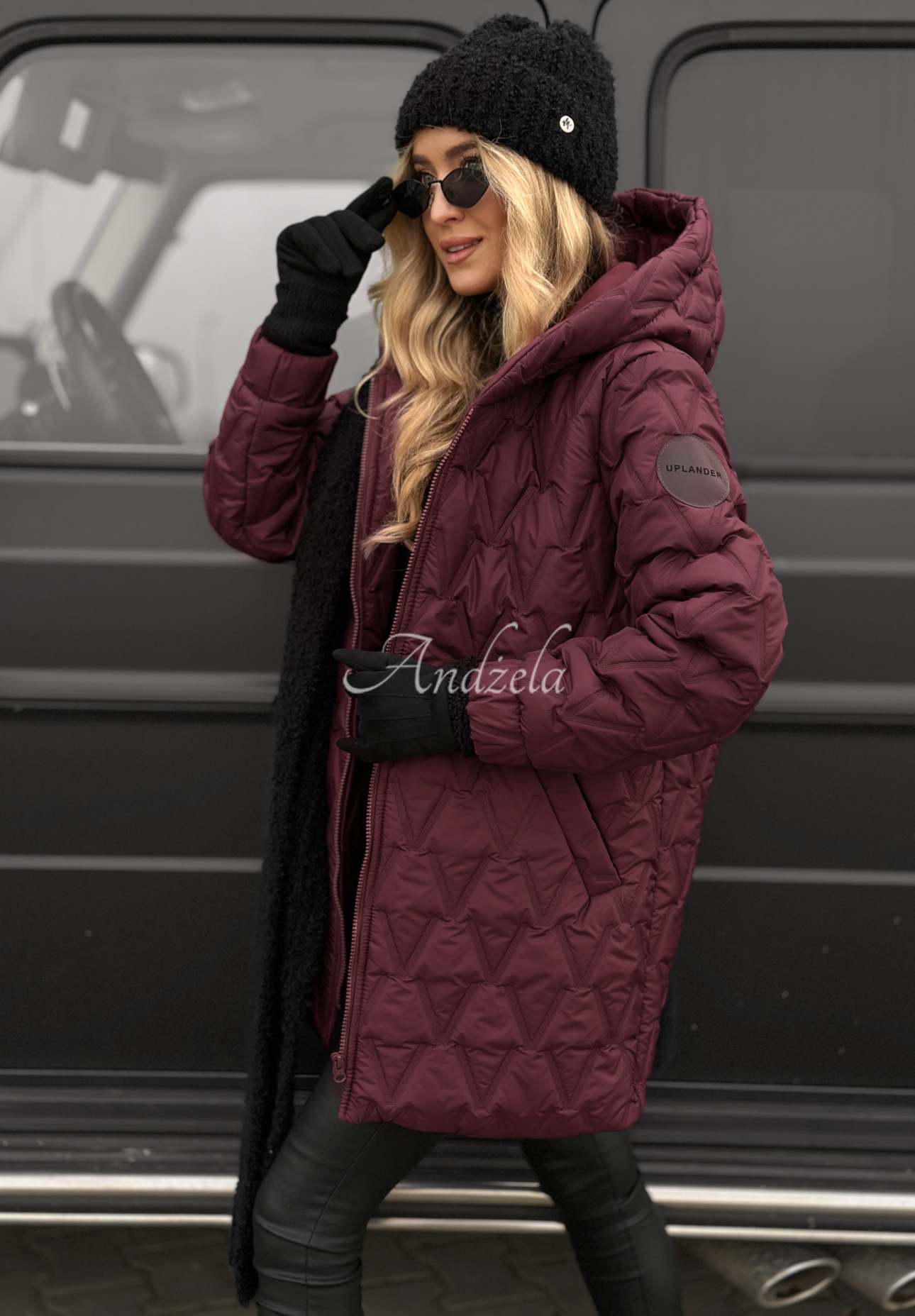 Steppjacke mit Kapuze Chilly Nights Burgunderrot