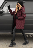 Pikowana Jacke z kapturem Chilly Nights Burgunderrot
