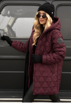 Pikowana Jacke z kapturem Chilly Nights Burgunderrot