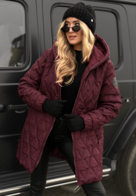 Steppjacke mit Kapuze Chilly Nights Burgunderrot