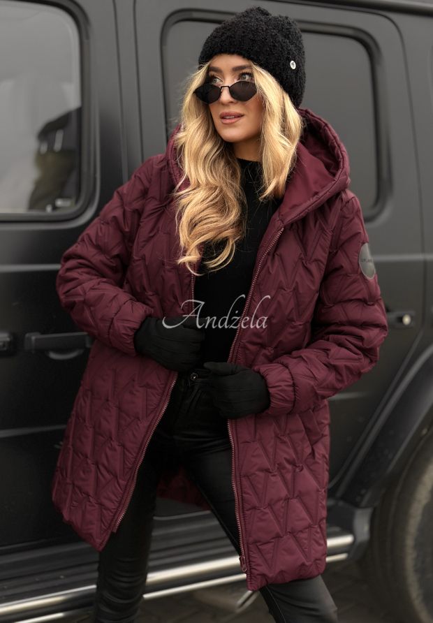 Steppjacke mit Kapuze Chilly Nights Burgunderrot
