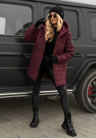 Pikowana Jacke z kapturem Chilly Nights Burgunderrot