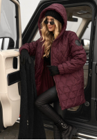 Pikowana Jacke z kapturem Chilly Nights Burgunderrot