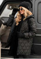 Pikowana Jacke z kapturem Chilly Nights Schwarz