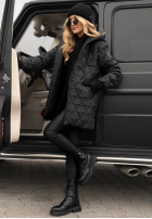 Pikowana Jacke z kapturem Chilly Nights Schwarz