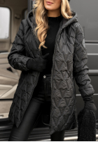 Pikowana Jacke z kapturem Chilly Nights Schwarz