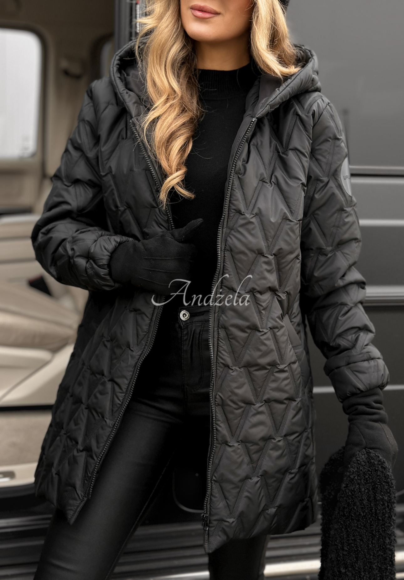 Steppjacke mit Kapuze Chilly Nights Schwarz