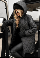 Pikowana Jacke z kapturem Chilly Nights Schwarz