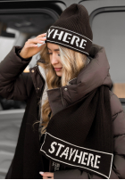 Set Mütze i szali Stay Here Winter Schokoladenbraun