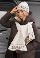 Set Mütze i szali Stay Here Winter Ecru