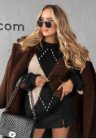 Pullover w romby Sweet Apple Pie Schwarz