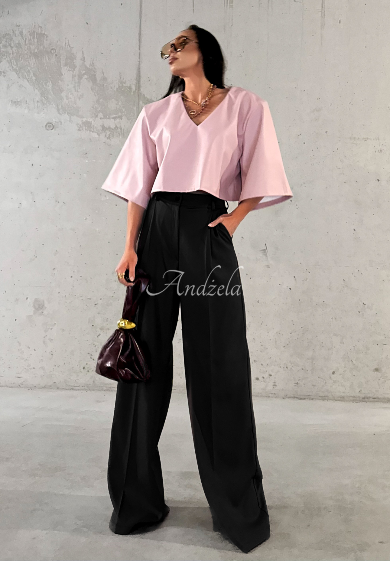 Elegante Wide Leg Hose aus Viskose La Milla Coffee First Schwarz