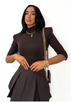 Plisowane spódnico-spodenki mini La Milla Casa De Moda Schokoladenbraun