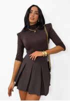 Plisowane spódnico-spodenki mini La Milla Casa De Moda Schokoladenbraun