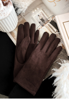 zamszowe Handschuhe Season Of Rest Schokoladenbraun
