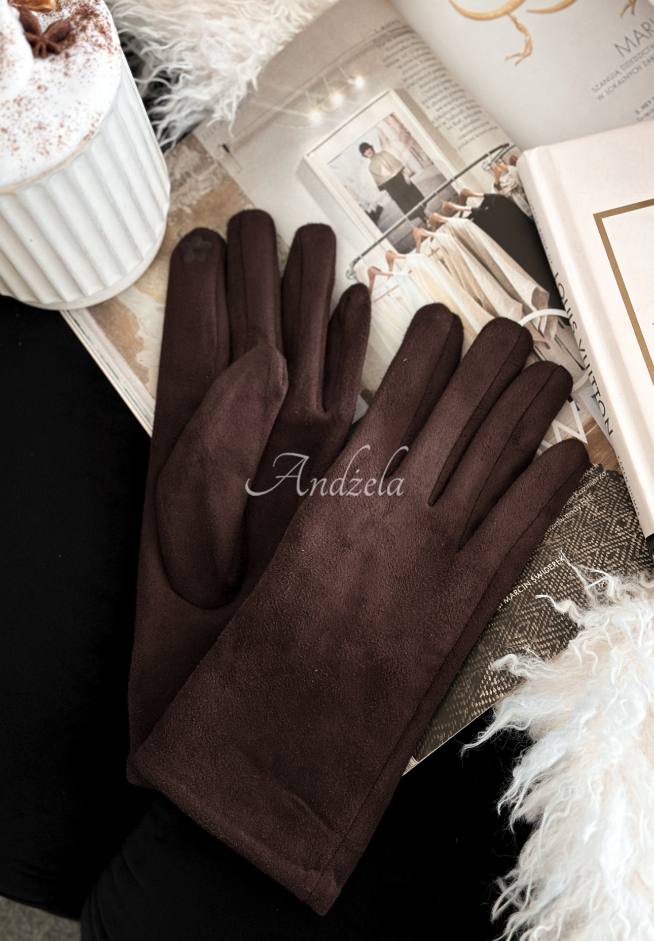 Velourslederhandschuhe Season Of Rest Schokoladenbraun