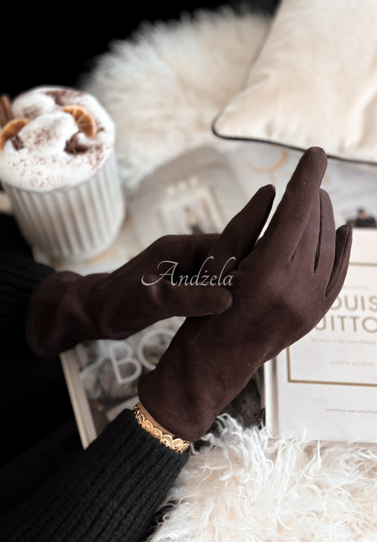 Velourslederhandschuhe Season Of Rest Schokoladenbraun