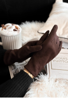 zamszowe Handschuhe Season Of Rest Schokoladenbraun