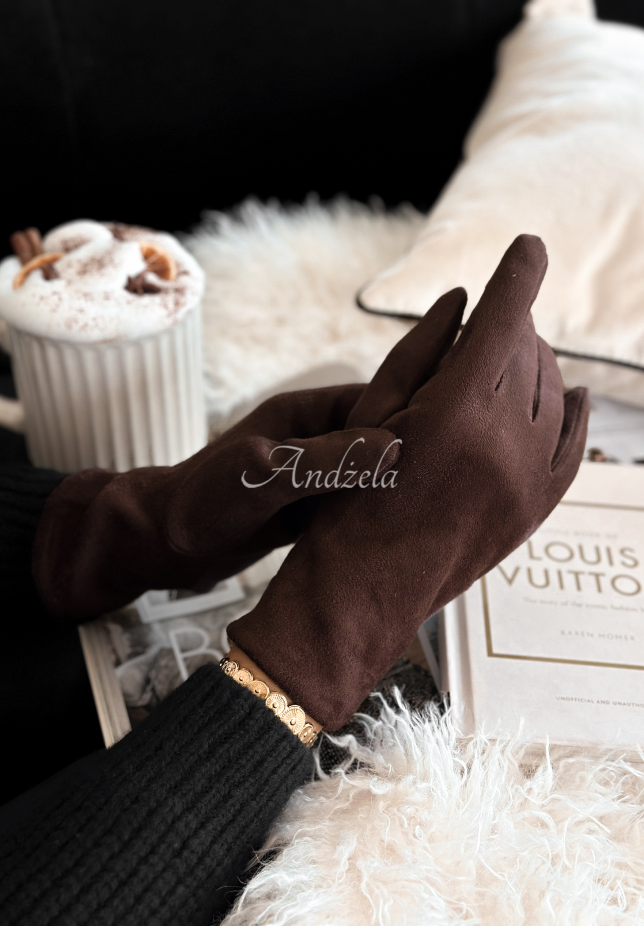 Velourslederhandschuhe Season Of Rest Schokoladenbraun