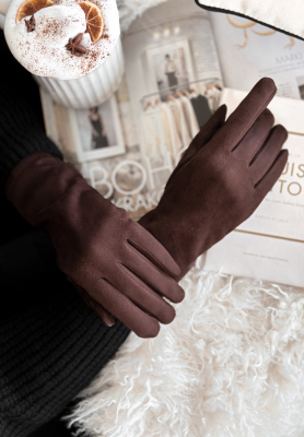 Velourslederhandschuhe Season Of Rest Schokoladenbraun