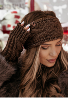 Pleciona Band na głowę Winter Wishes ciemnoczekoladowa