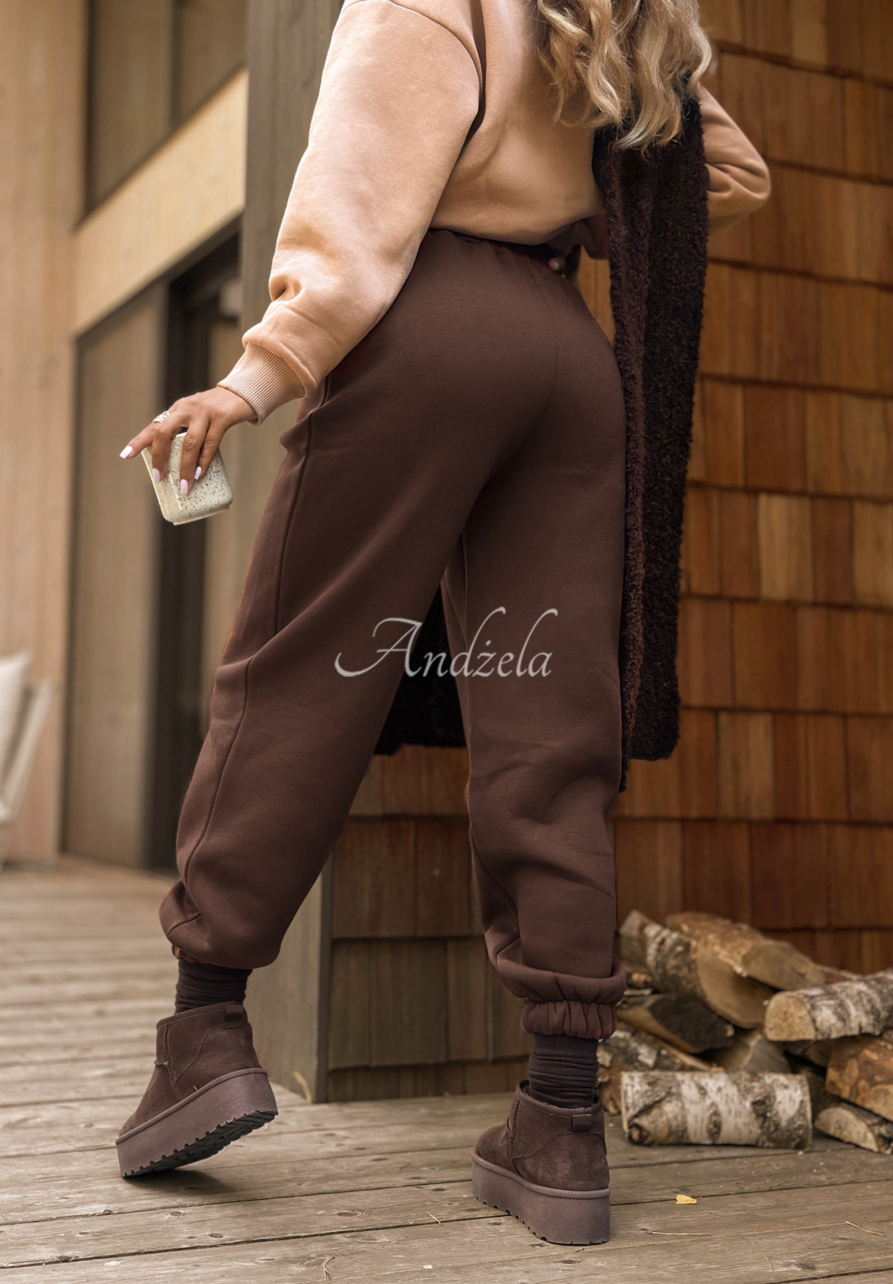 Trainingsanzug-Set: Sweatshirt und Hose Take Me Home Beige-Schokoladenbraun II