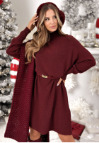 Kleid Pullover Lady In Cold Burgunderrot