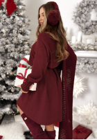 Kleid Pullover Lady In Cold Burgunderrot