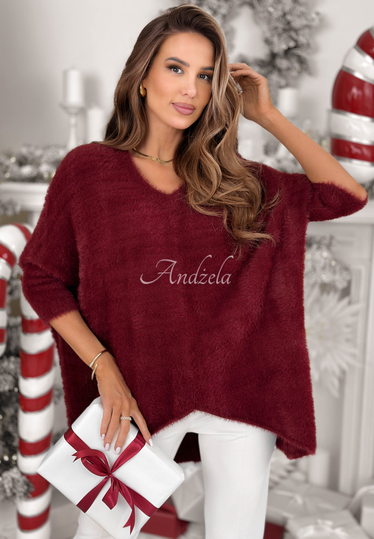 Pullover oversize Touches Heaven Burgunderrot