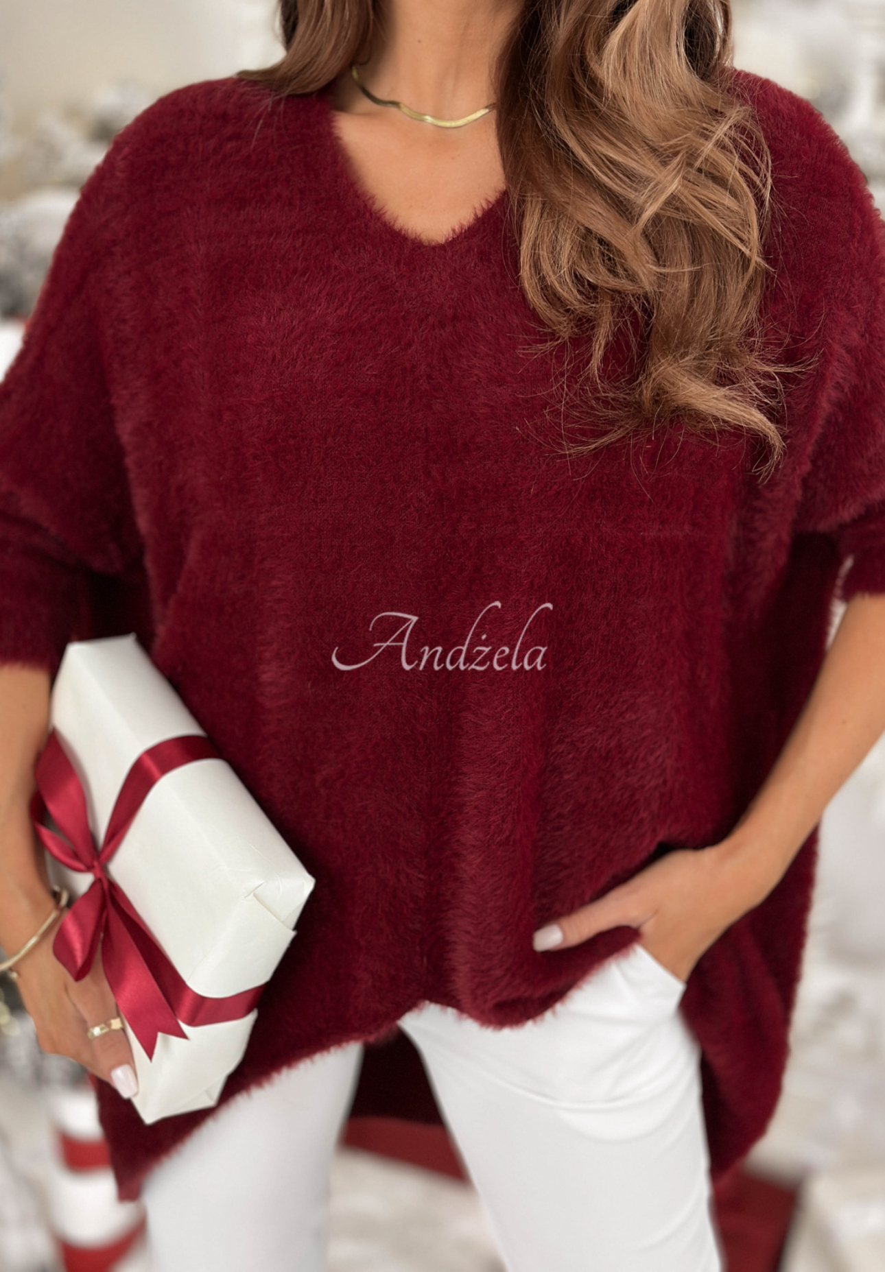 Pullover oversize Touches Heaven Burgunderrot