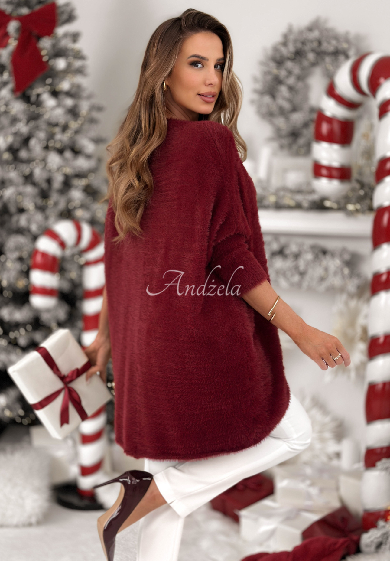 Pullover oversize Touches Heaven Burgunderrot