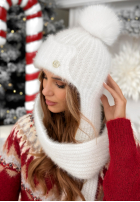 Mütze z szalikiem balaclava Cold Season Weiß