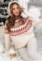 Pullover Mit Muster Lone Pine hellbeige