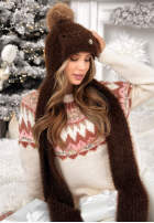 Set Mütze i szalik Cold Season Schokoladenbraun