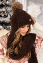 Set Mütze i szalik Cold Season Schokoladenbraun