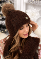 Set Mütze i szalik Cold Season Schokoladenbraun