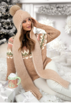 Mütze z szalikiem balaclava Cold Season Beige