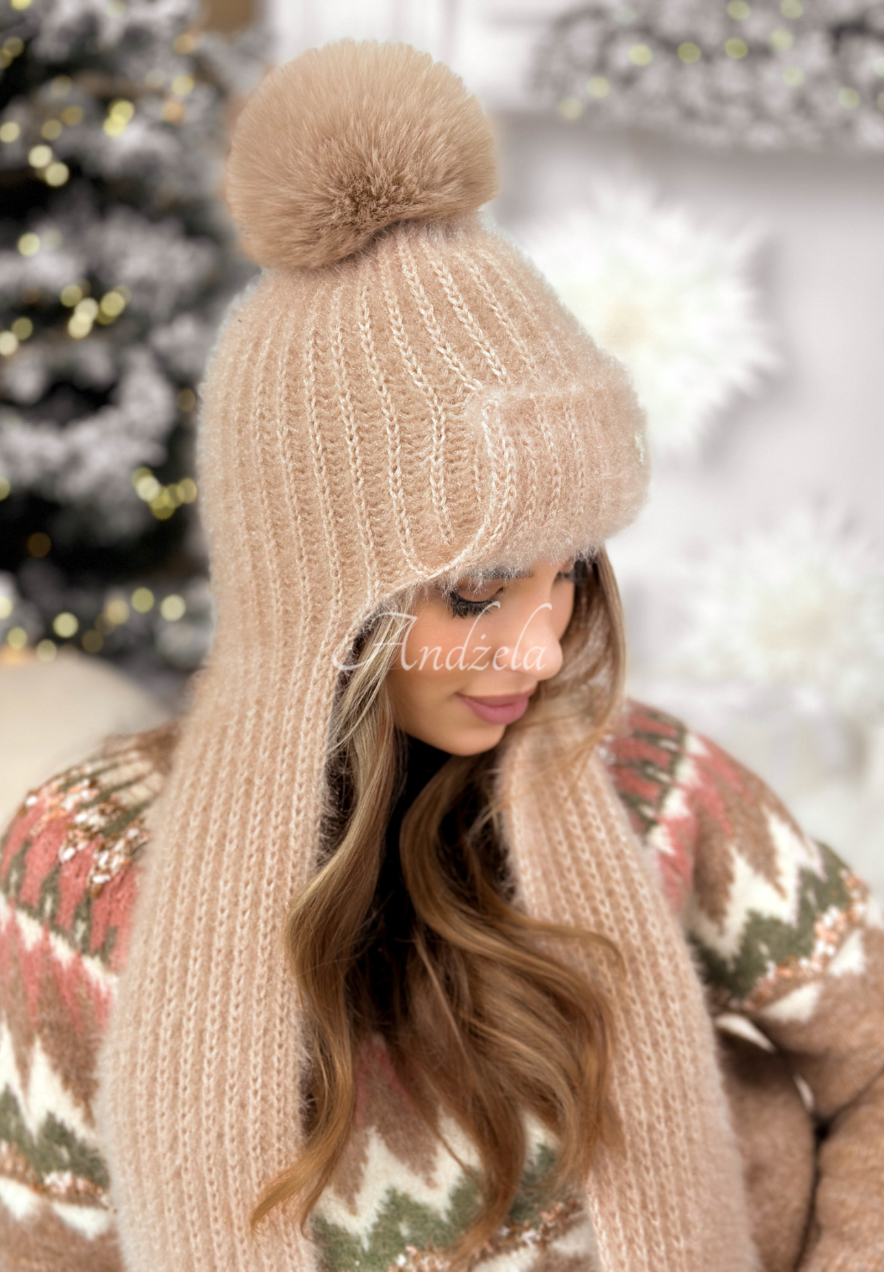 Sturmhaube mit Schal Cold Season  Beige