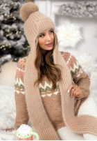 Mütze z szalikiem balaclava Cold Season Beige