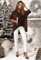 Pullover alpaka oversize Touches Heaven Schokoladenbraun