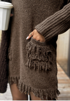 Dzianinowa Kleid z wełną i alpaką Save The Date Mokkafarben