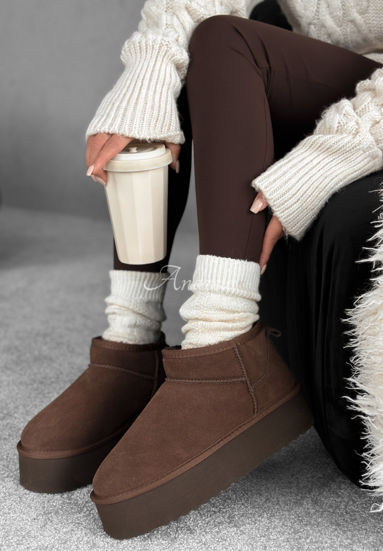 Schneestiefel aus Wildleder Jack Frost Schokoladenbraun