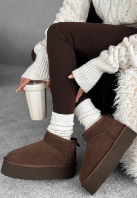 Schneestiefel aus Wildleder Jack Frost Schokoladenbraun