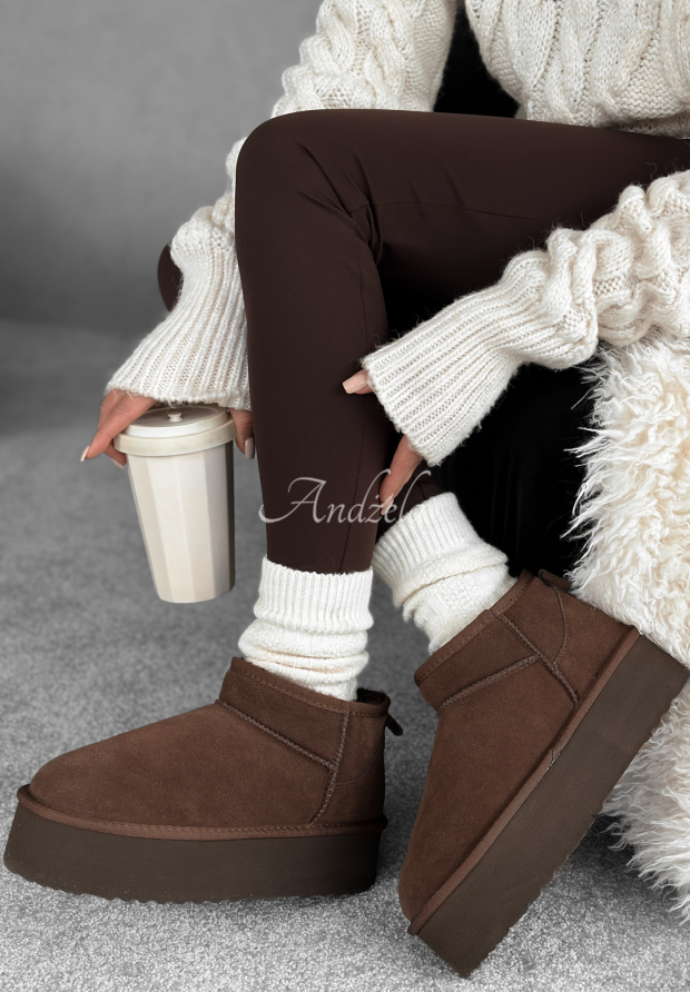 Schneestiefel aus Wildleder Jack Frost Schokoladenbraun