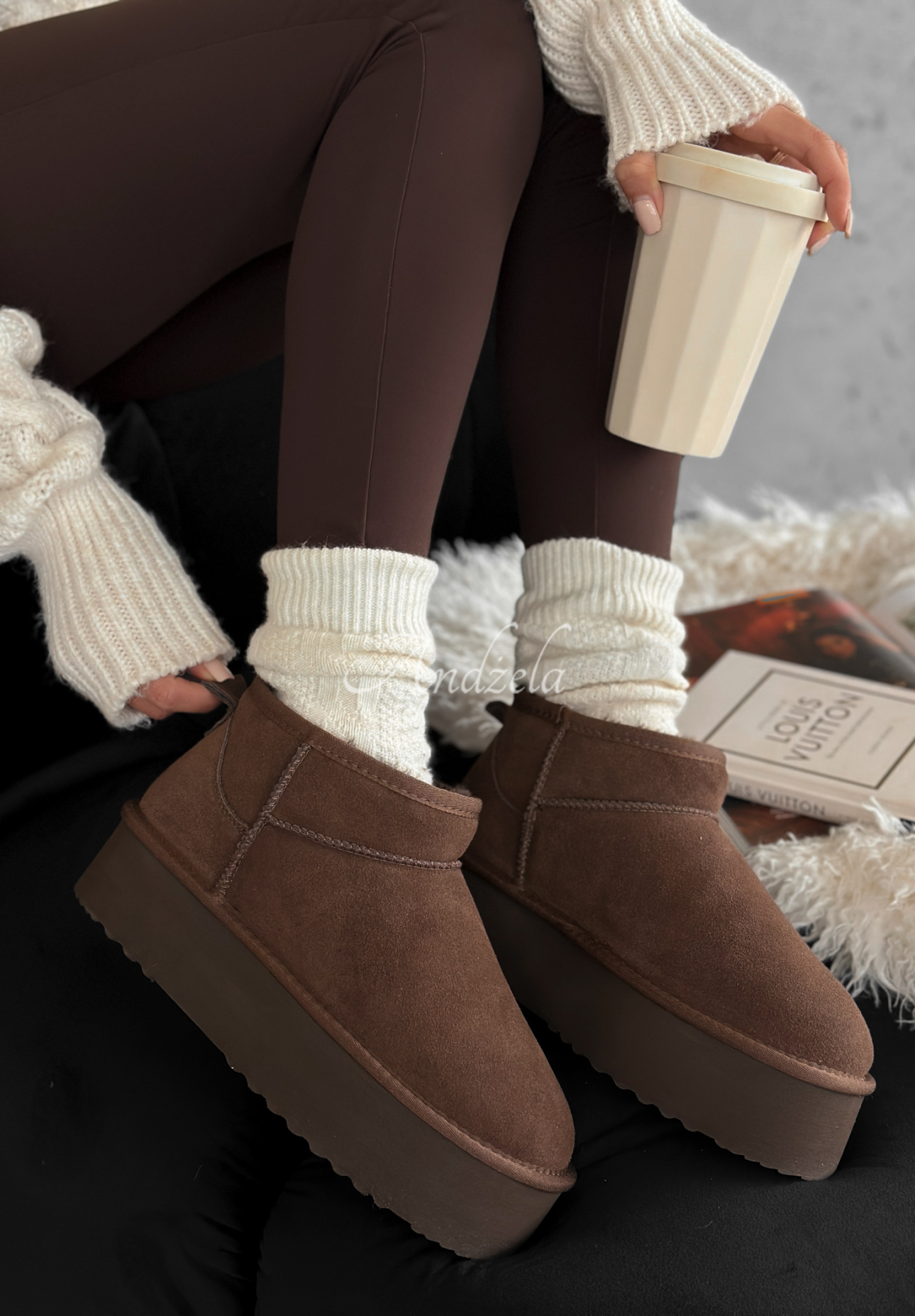 Schneestiefel aus Wildleder Jack Frost Schokoladenbraun